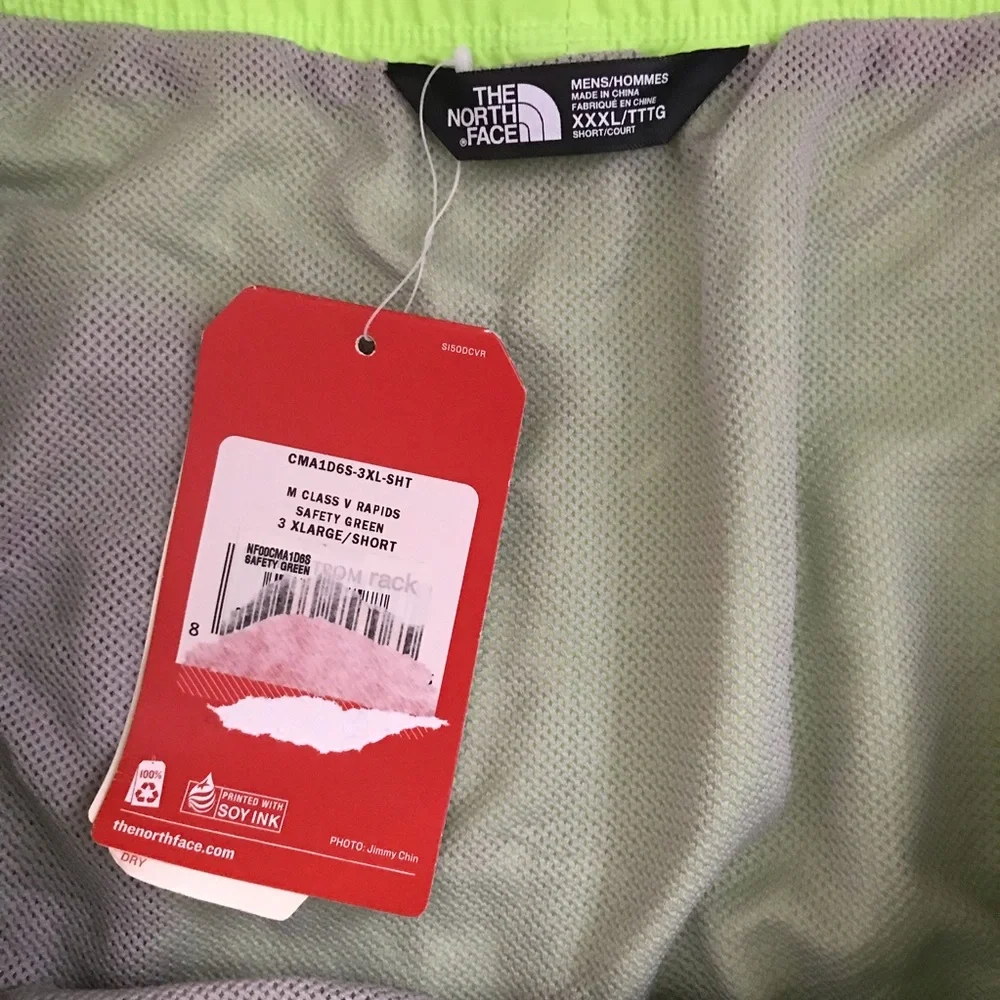 NWT The North Face Men’s Neon Green Swim Shorts Size XXXL